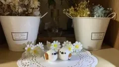 羊毛フェルト シマエナガの夫婦