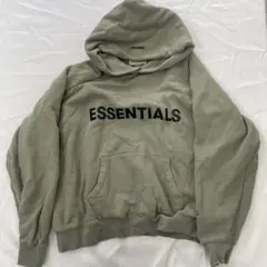 $ ESSENTIALS オリーブグリーン パーカー