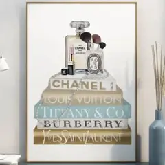 H121 アートポスター CHANEL 香水 大人可愛い 水彩 イラスト