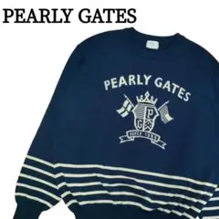 PEARLY GATES パーリーゲイツ セーター ブルー L ビッグロゴ