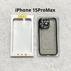 iPhone15ProMax スマホケース カメラレンズ保護付き ブラック