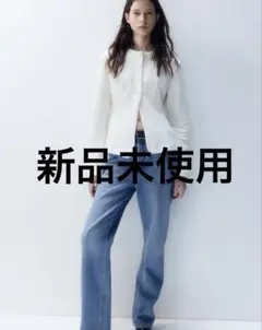 H&Mウエストシェイプカーディガン ホワイトカラー S