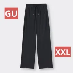 GU リブプルオンパンツ　丈長め　XXL ブラック