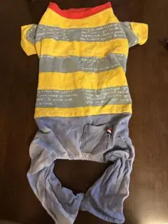カラフルストライプペット服 5号つなぎ