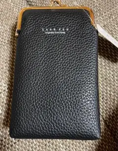 CARRKEN ブラック レザー スマホショルダーバッグ