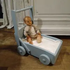 売り切り❗❗フランスアンティーク 押し車と、イニシャル刺繍トルション