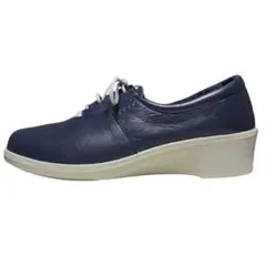 【値下げ中】ECCO 本革 レースアップスニーカー ネイビー 22.5 EEE