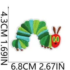 AN291 はらぺこあおむし　虫　アイロン接着　刺繍ワッペン　パッチ