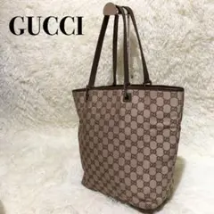 【良品】GUCCI グッチ トート GGキャンバス レザー ハンド A4可