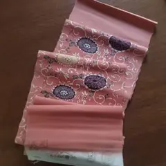 名古屋帯 着物 ちりめん 紅型 菊模様