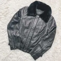 GRACE CONTINENTAL レザージャケット 羊革 ラビットファー 黒