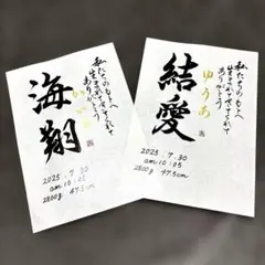 手書きオーダー　命名書 A4サイズ　カスタマイズ可能