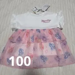 キミとアイドルプリキュア シフォン半袖Ｔシャツ100cm（ピンク）
