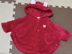 BEBE ベビーポンチョ うさぎフード付き