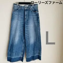 ローリーズファーム　LOWRYS FARM ブルーワイドレッグデニムＬサイズ