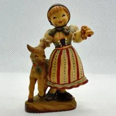 アンリ人形　少女と山羊　イタリア製　【美品】