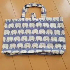 手提げ かばん ハンドメイド 小学生 レッスンバッグ ぞう 青