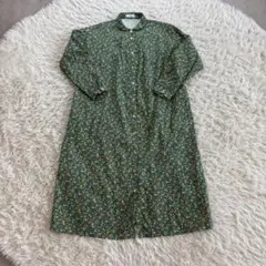 Parkes パークス 長袖シャツロングワンピース コットンフランネル 小花柄