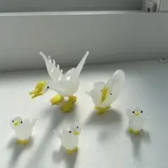 ガラス製水鳥フィギュア5体セット
