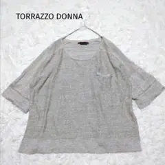 トラッツォドンナ プルオーバー ラメ入り 半袖 ドロップショルダー
