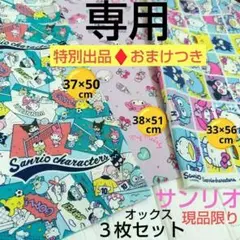 美品　オックス生地　サンリオ　キャラクターズ　ハギレ　キャラいっぱい　３枚セット