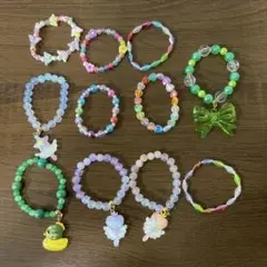 カラフルビーズブレスレット11個セット