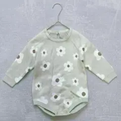 【SHEIN】 (12-18M) 花柄 長袖 ボディスーツ ロンパース