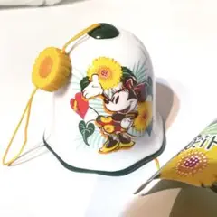 【美品】ディズニーミニーちゃん ひまわりデザイン 陶器ベルレトロ風鈴disney