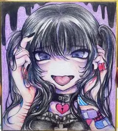 オリジナル アナログ 手描き イラスト 色紙