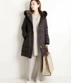 IENA P/タフタ ロングダウンコート ダウンコート