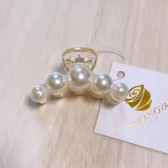 NAKANOYA パール ヘアクリップ 約8cm