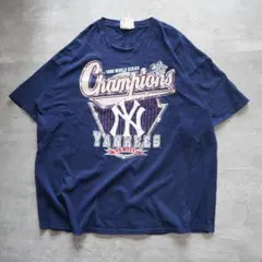 90's LEE SPORT ヤンキース　WS制覇記念Tシャツ　ネイビー　2XL
