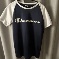 Champion ネイビー/ホワイト Tシャツ Women's M