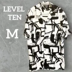 未使用 ⭐️ LEVEL TEN 半袖シャツ M 白黒 海外ブランド ユニセックス