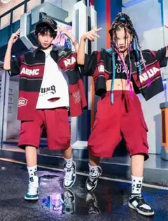 赤×黒シャツ*ダンス衣装