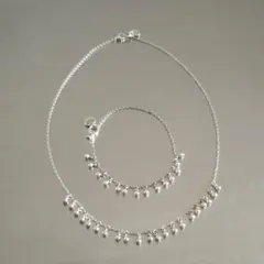 シルバー925 ボールモチーフネックレス ブレスレット 2点セット