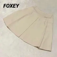 96 フォクシー プリーツ スカート アイボリー 38 リボン