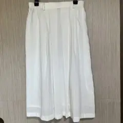 プリーツスカート ホワイト ひざ丈　F　美品