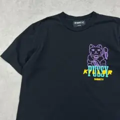 KILLER DIRRTY　招き猫　イラスト　半袖　Tシャツ　古着　ブラック　L