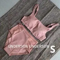 UNDERSON UNDERSON ピンク ブラジャーショーツセット　S 新品