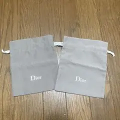 Dior グレー 巾着袋　2枚