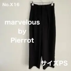 マーベラスバイピエロ　黒タックストレートパンツ　サイズPS　No.Ⅹ16