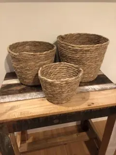 シーグラスバスケット　3個セット