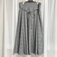 グレンチェックロングフレアースカート　GLOBAL WORK Mサイズ