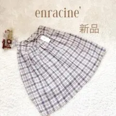 enracine' チェック柄　ひざ丈スカート 新品未使用品タグ付き