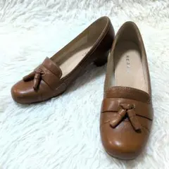 【美品】リーガル タッセルローファー ブラウン シボ加工 23.0cm