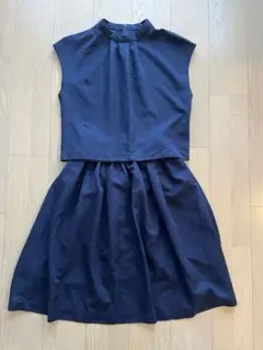 UNITED ARROWS セットアップ　ノースリーブ　スカート　ネイビー