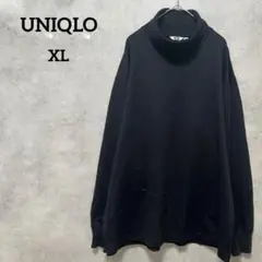 ユニクロU タートルネックT 長袖　メンズ　ブラック　XL