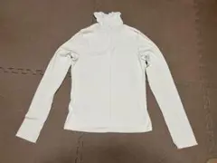 アイボリー ハイネック トップス 長袖 フリル付き