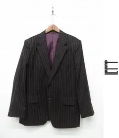T126/ dunhill ジャケット ストライプ 2つ釦 M ダークブラウン